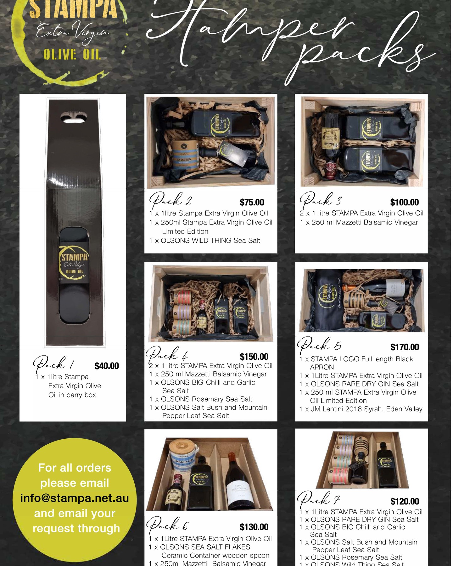LAST DAY TO PLACE ORDERS FOR CHRISTMAS HAMPER PACKS !!

PLACE YOUR ORDER TODAY 
email: info@stampa.net.au 

#hampers #eathealthy #foodie #foodporn