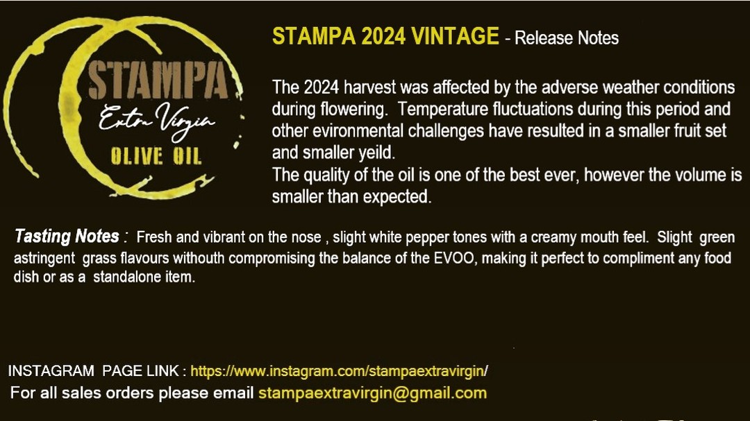 STAMPA EVOO 2024 Vintage

#foodie #oliveoil #melbournefoodie #chef #notoriousfoodie #italianfood